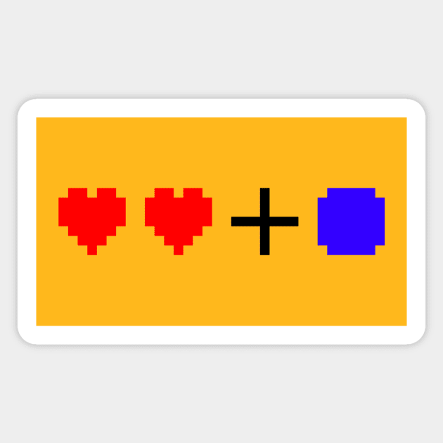 Retro Time Traveler - Two Hearts and a Box Sticker by Artron Studios